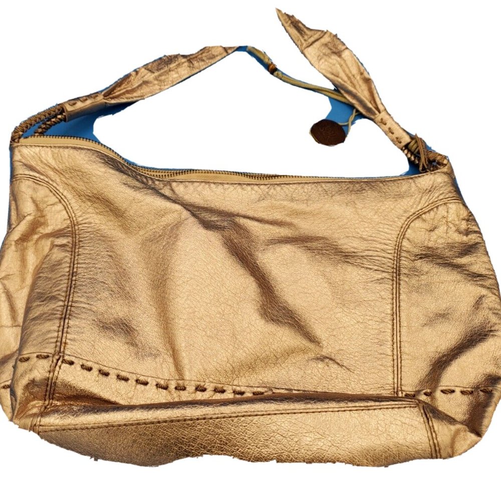 The SAK Metallic Gold Leather Shoulder Bag - Ships from Minnesota